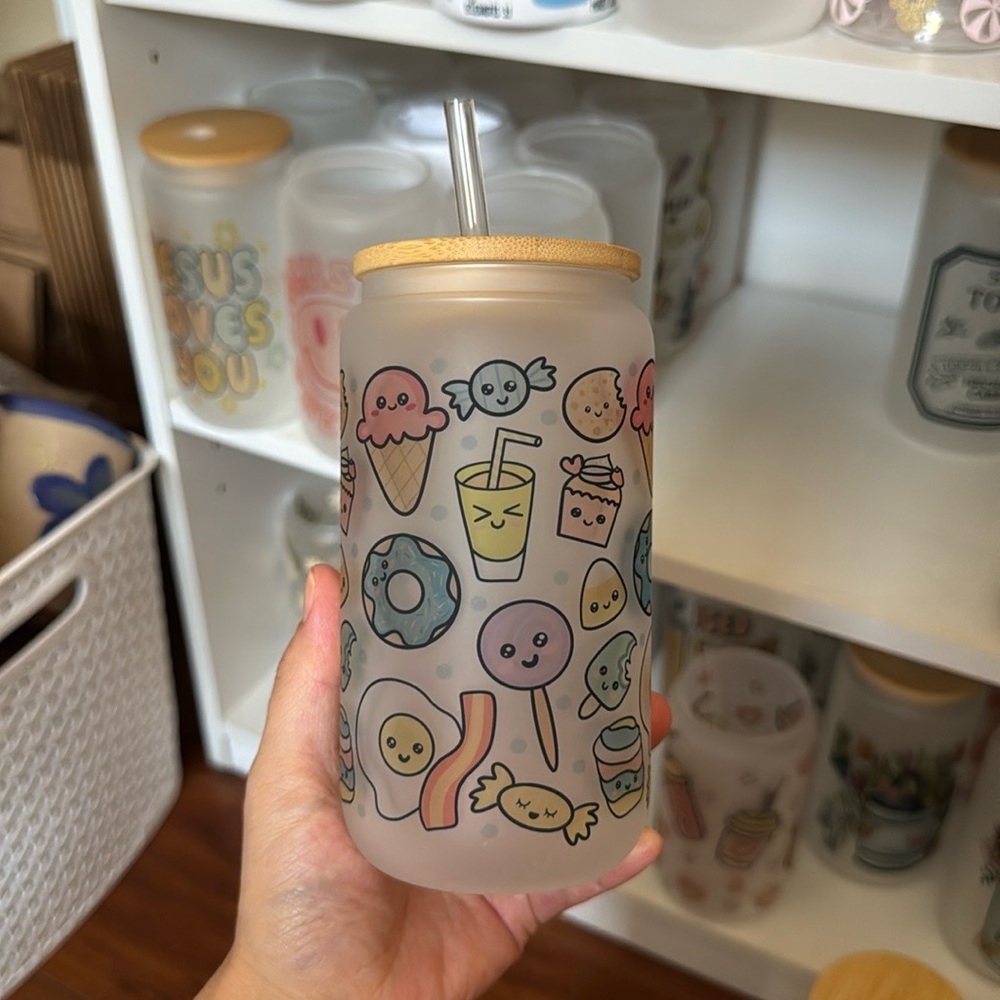 Foodie Can Glass Cup